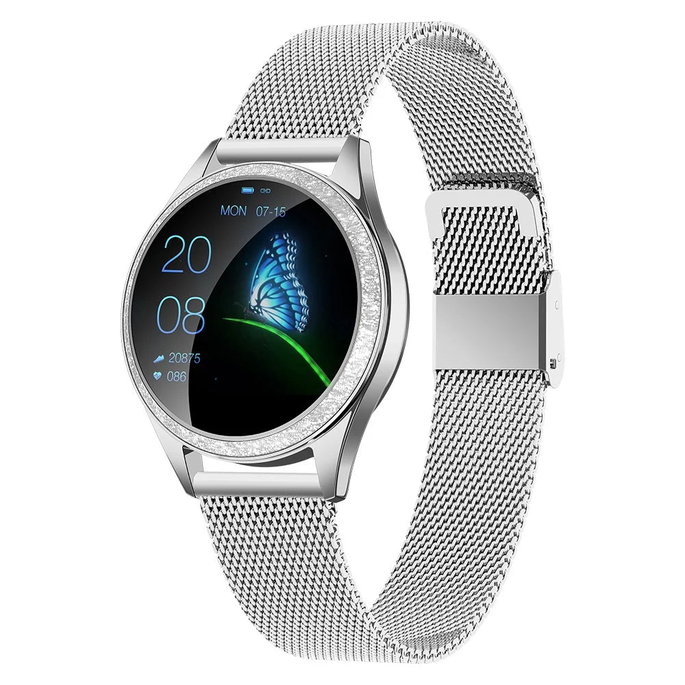 KW20 Multi-function Health Tracker IP68 Waterproof Bluetooth-compatible Smart Watch [Stainless Steel Strap] - Silver - 1