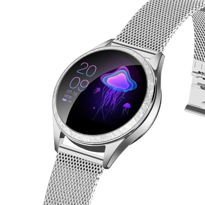 KW20 Multi-function Health Tracker IP68 Waterproof Bluetooth-compatible Smart Watch [Stainless Steel Strap] - Silver - 3
