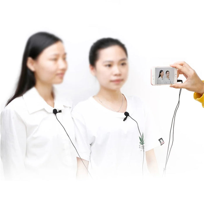 BOYA BY-M1DM Lavalier Microphone 4m Dual Omni-directional Clip-on Lapel Video Mic for iPhone Canon Nikon DSLR - 6