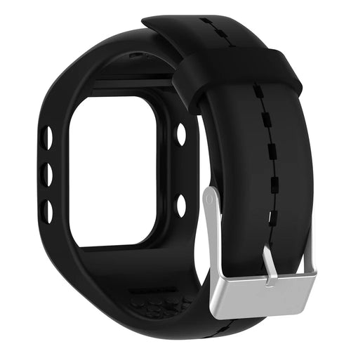For Polar A300 Pin Buckle Silicone Wrist Watchband Replacement - Black - 1