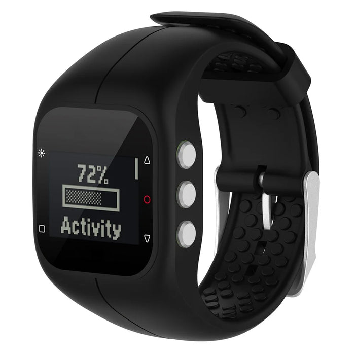 For Polar A300 Pin Buckle Silicone Wrist Watchband Replacement - Black - 2