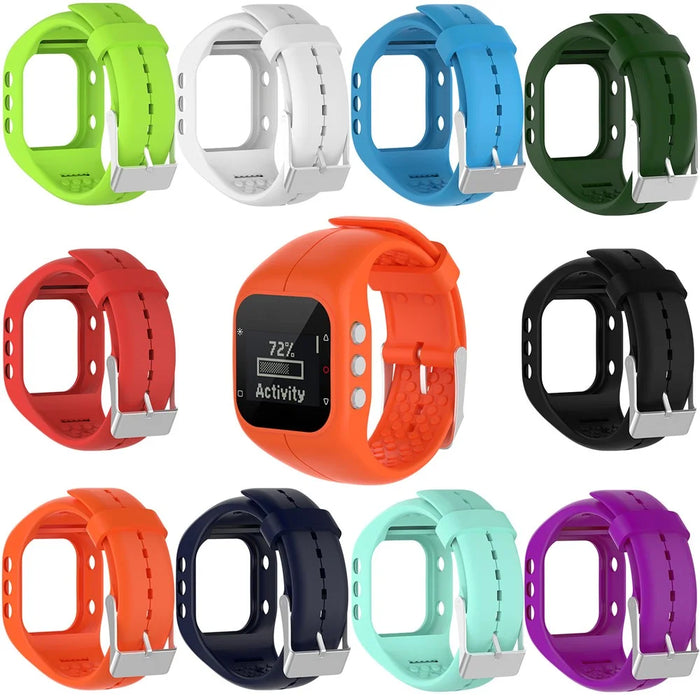 For Polar A300 Pin Buckle Silicone Wrist Watchband Replacement - Black - 4