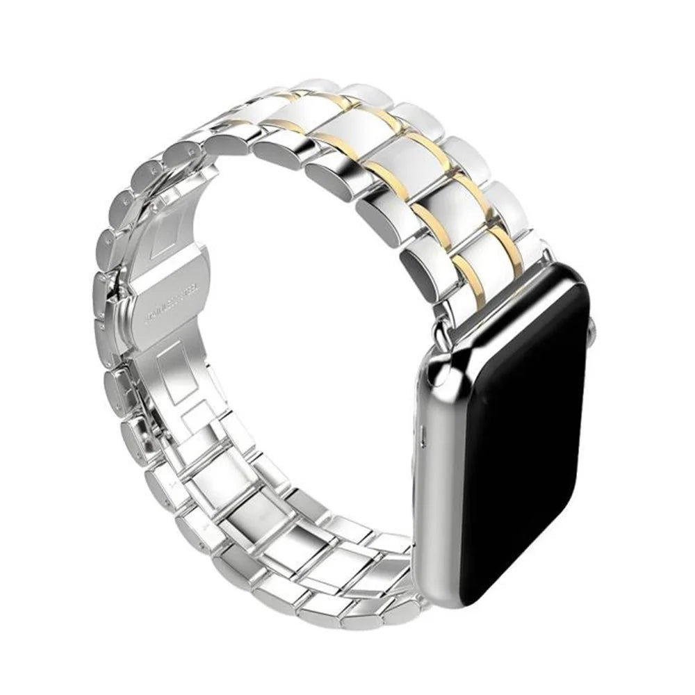 Solid Zinc Alloy Beads Link Chain Watchband for Apple Watch Ultra 3 2 1 49mm / Series 11 10 46mm / 9 8 7 45mm / SE3 SE2 SE 6 5 4 44mm / 3 2 1 42mm - Silver Color - 5