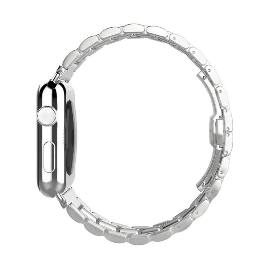Solid Zinc Alloy Beads Link Chain Watchband for Apple Watch Ultra 3 2 1 49mm / Series 11 10 46mm / 9 8 7 45mm / SE3 SE2 SE 6 5 4 44mm / 3 2 1 42mm - Silver Color - 6