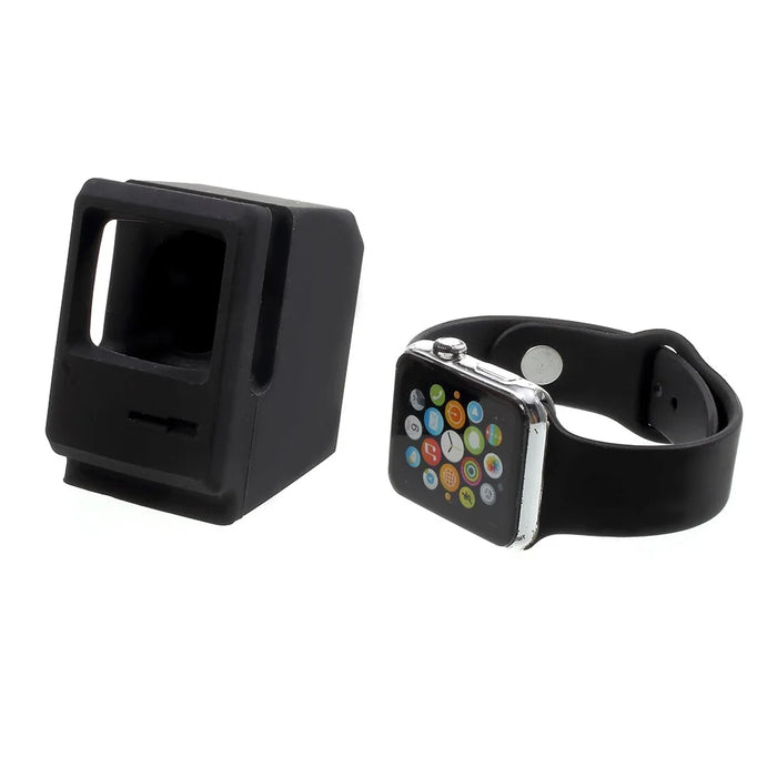 Silicone Desktop Mount Charging Stand for Apple Watch - Black - 5
