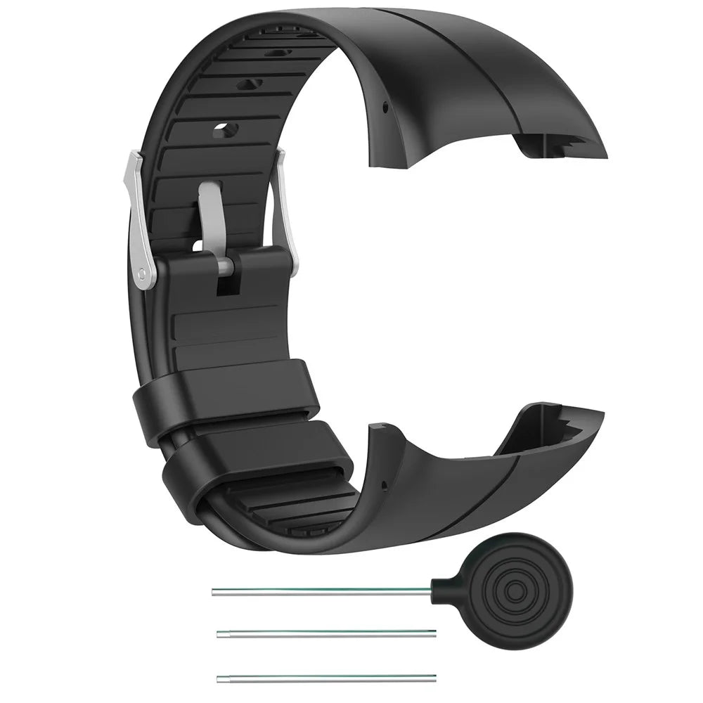 For Polar M400/M430/M200 Flexible Silicone Watch Strap Adjustable Wrist Band Replacement - Black - 2