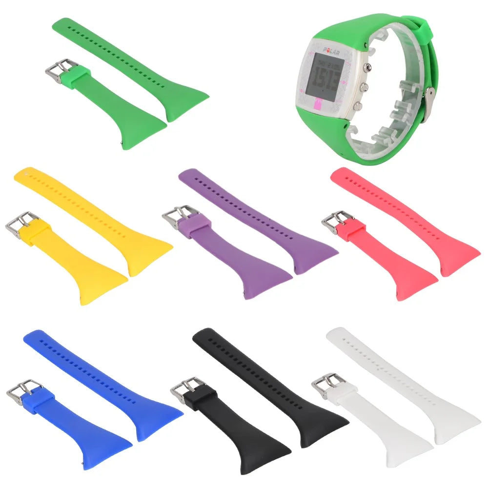 Soft Silicone Wrist Watch Band Strap for Polar FT4 / FT7 - Black - 6