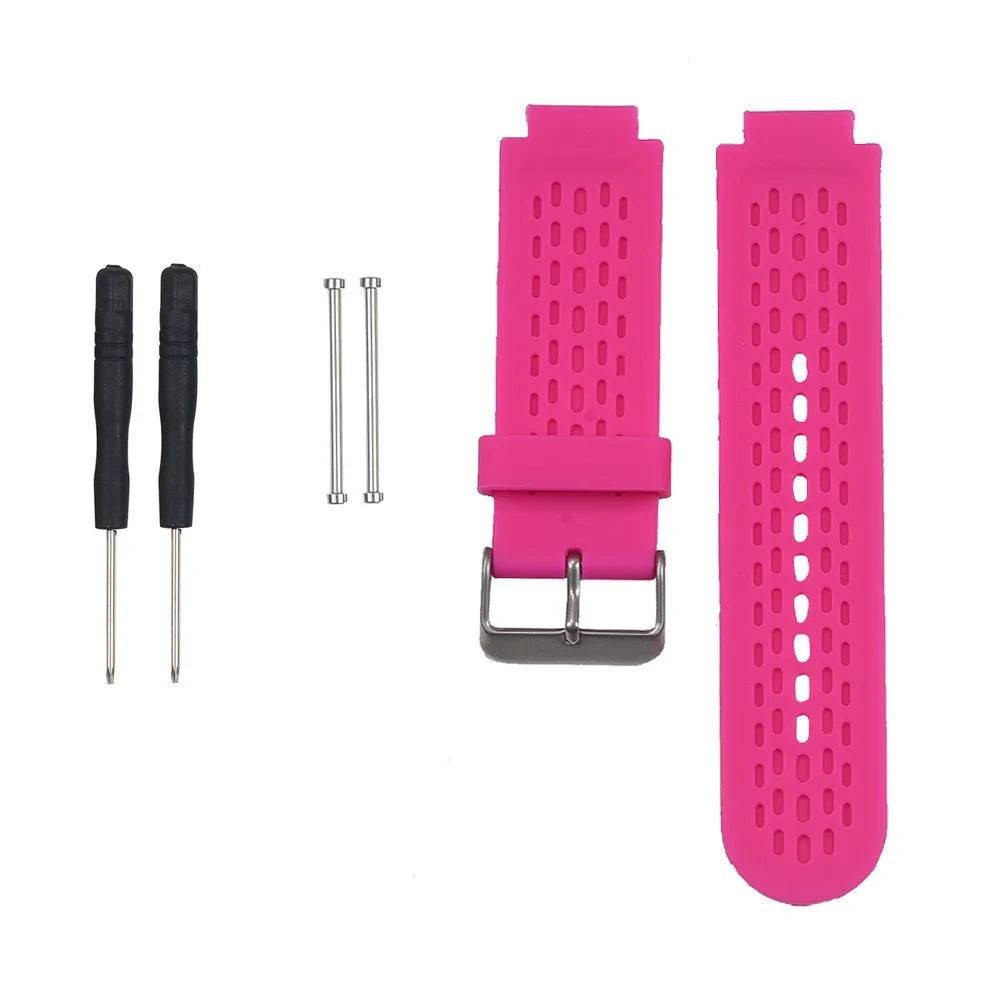 Silicone Watch Strap Replacement for Garmin Vivoactive Approach S2 S4 with Pins and Screwdrivers - Rose - 1