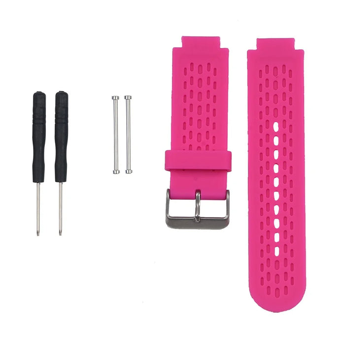 Silicone Watch Strap Replacement for Garmin Vivoactive Approach S2 S4 with Pins and Screwdrivers - Rose - 1
