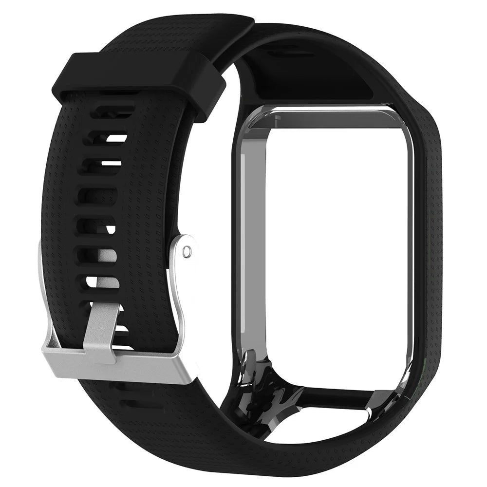 Soft Silicone Wrist Watch Band Replacement for TomTom Runner 2 / 3 - Black - 3