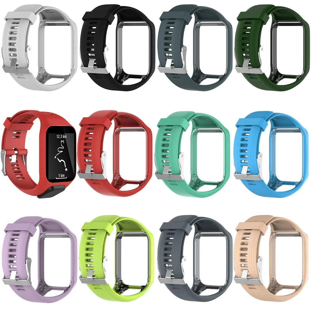Soft Silicone Wrist Watch Band Replacement for TomTom Runner 2 / 3 - Black - 4