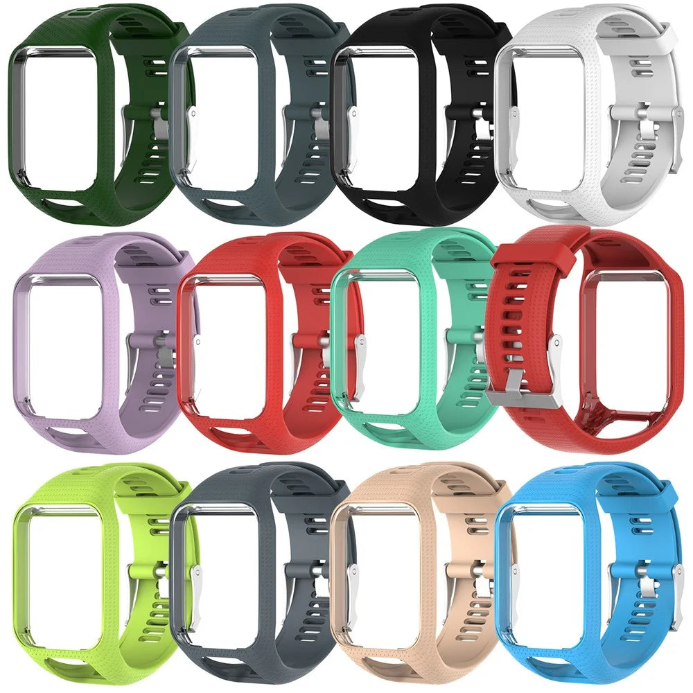 Soft Silicone Wrist Watch Band Replacement for TomTom Runner 2 / 3 - Black - 5