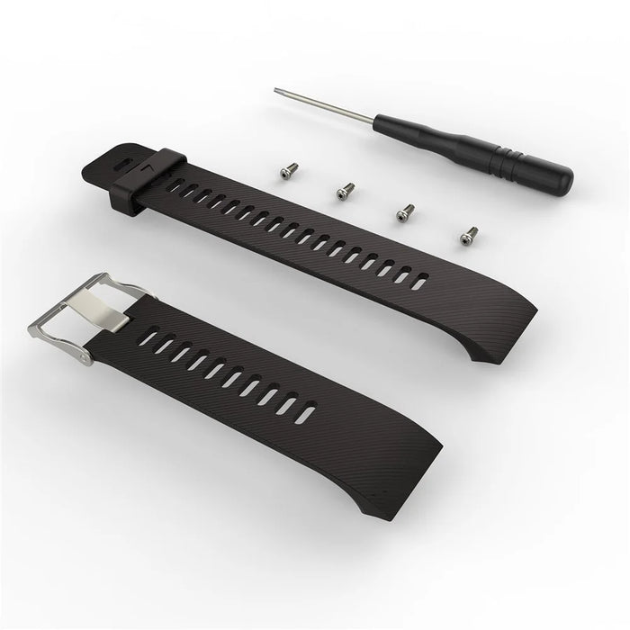 Flexible Silicone Watch Strap for Garmin Forerunner 35, Replacement Wrist Band with Adjustable Pin Buckle - Black - 3