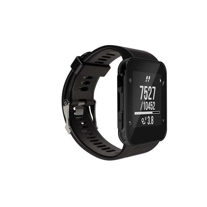 Flexible Silicone Watch Strap for Garmin Forerunner 35, Replacement Wrist Band with Adjustable Pin Buckle - Black - 5
