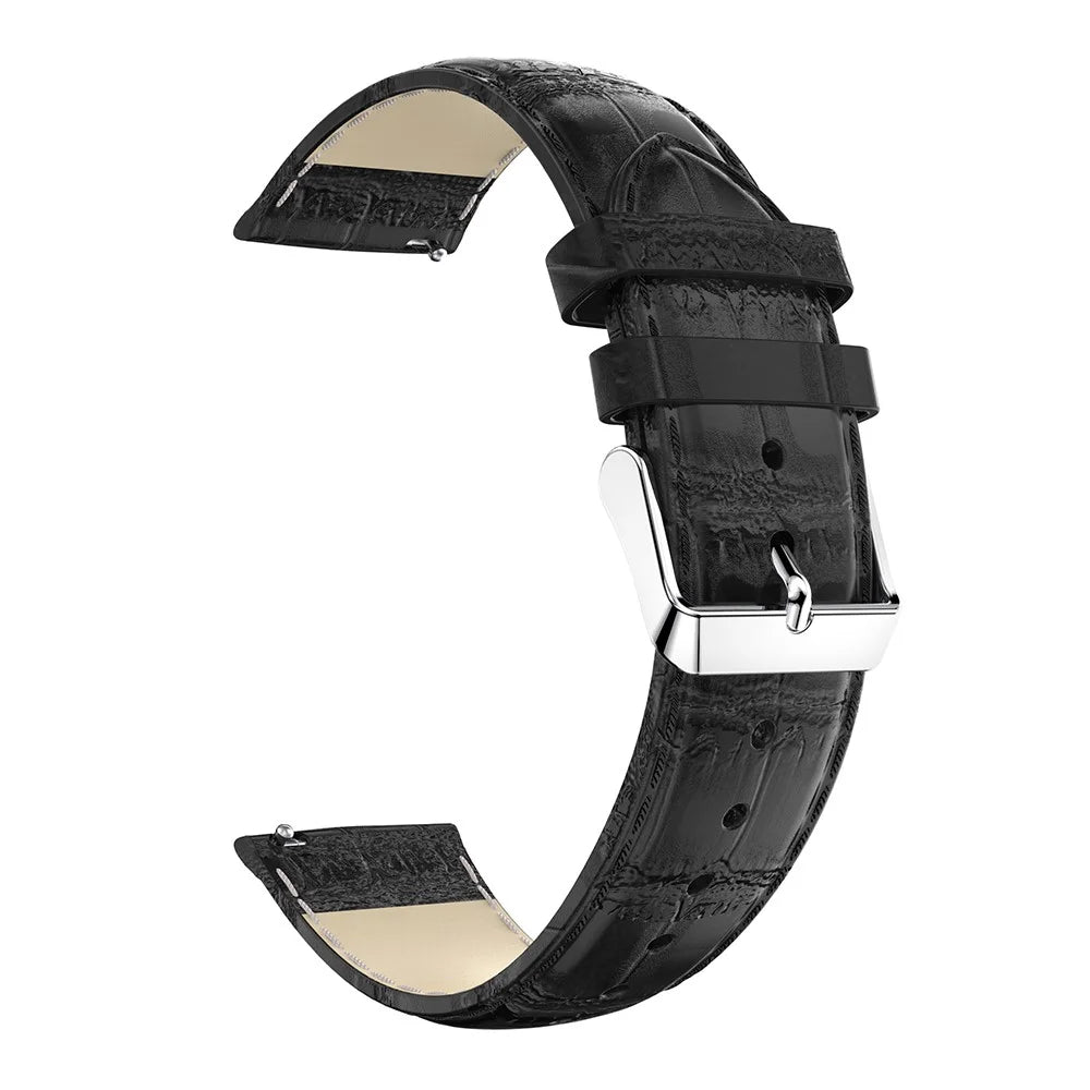 20mm Crocodile Texture Genuine Leather Watch Band for Samsung Galaxy Gear Sport - Black - 1