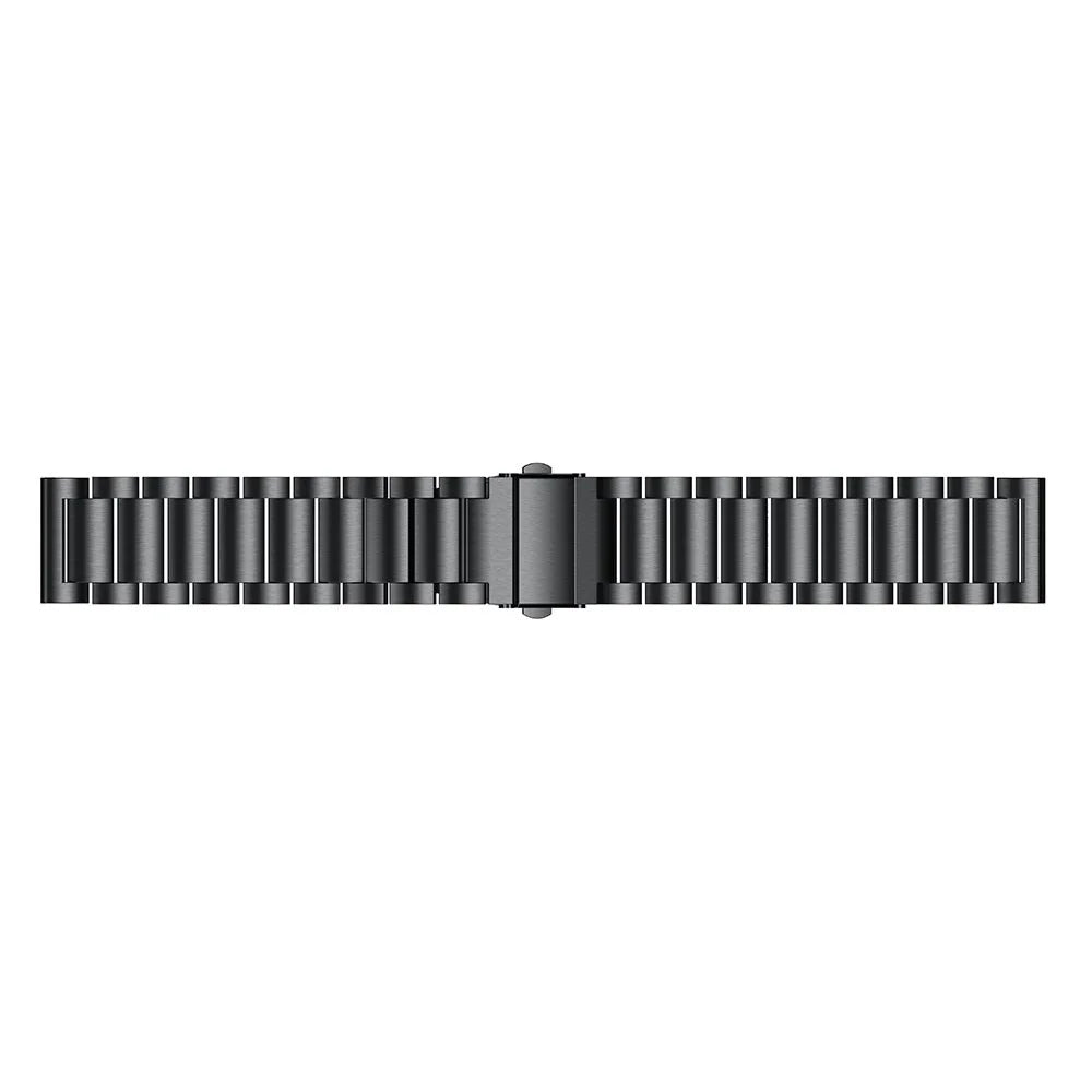 For Samsung Gear Sport 20mm Classic Stainless Steel Watch Band Three-bead Wrist Strap Replacement - Black - 4