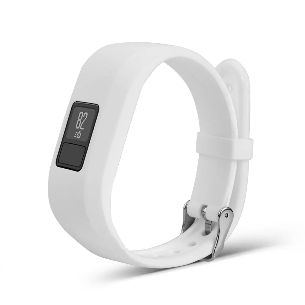 For Garmin Vivofit 3 Soft Silicone Watch Band Adjustable Replacement Strap - White - 1