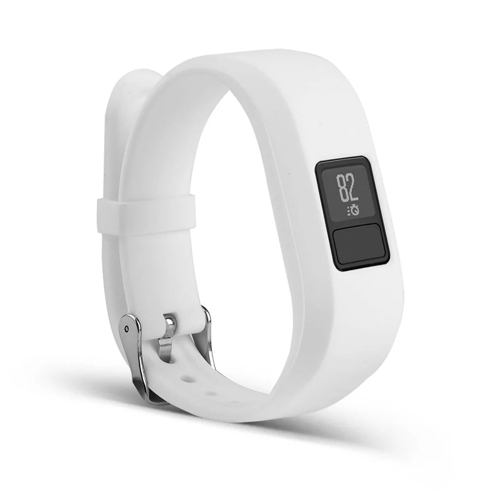 For Garmin Vivofit 3 Soft Silicone Watch Band Adjustable Replacement Strap - White - 2