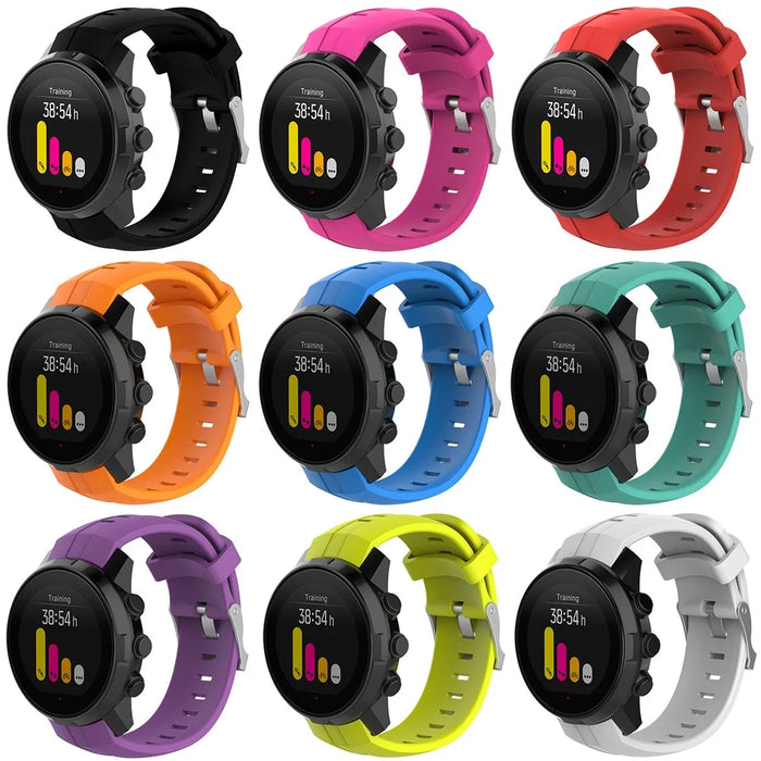 Silicone Watch Strap for Suunto Spartan Sport with Spring Bars and Tool - Black - 4
