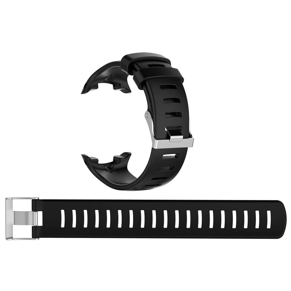 Flexible Silicone Watch Band Strap for Suunto D4i Novo Submersion Watch - Black - 3