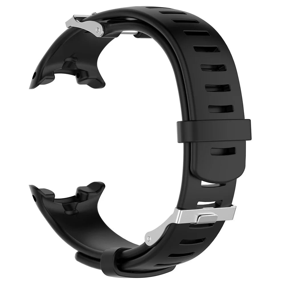 Flexible Silicone Watch Band Strap for Suunto D4i Novo Submersion Watch - Black - 4