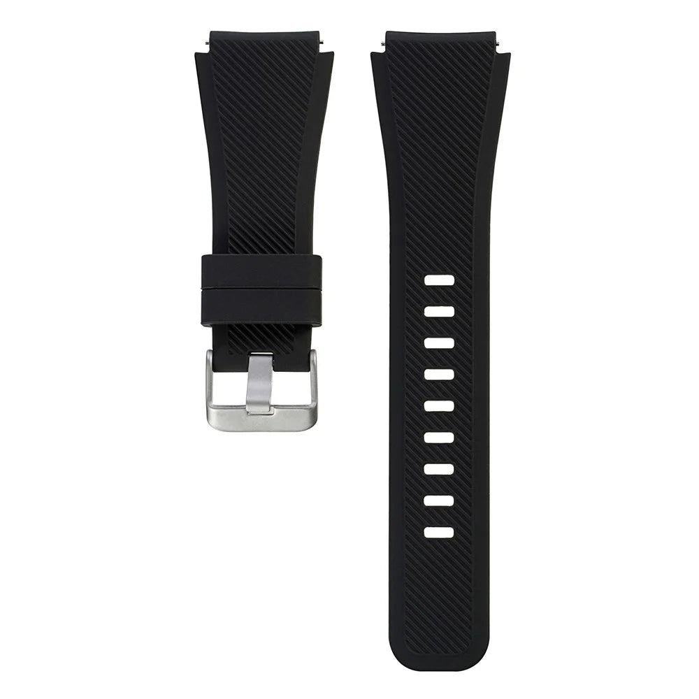 22mm Soft Sports Silicone Watch Strap, Length: 19cm for Samsung Gear S3 Frontier - Black - 1