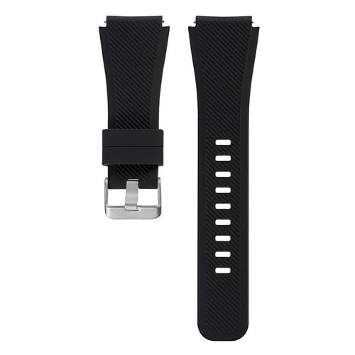 22mm Soft Sports Silicone Watch Strap, Length: 19cm for Samsung Gear S3 Frontier - Black - 1
