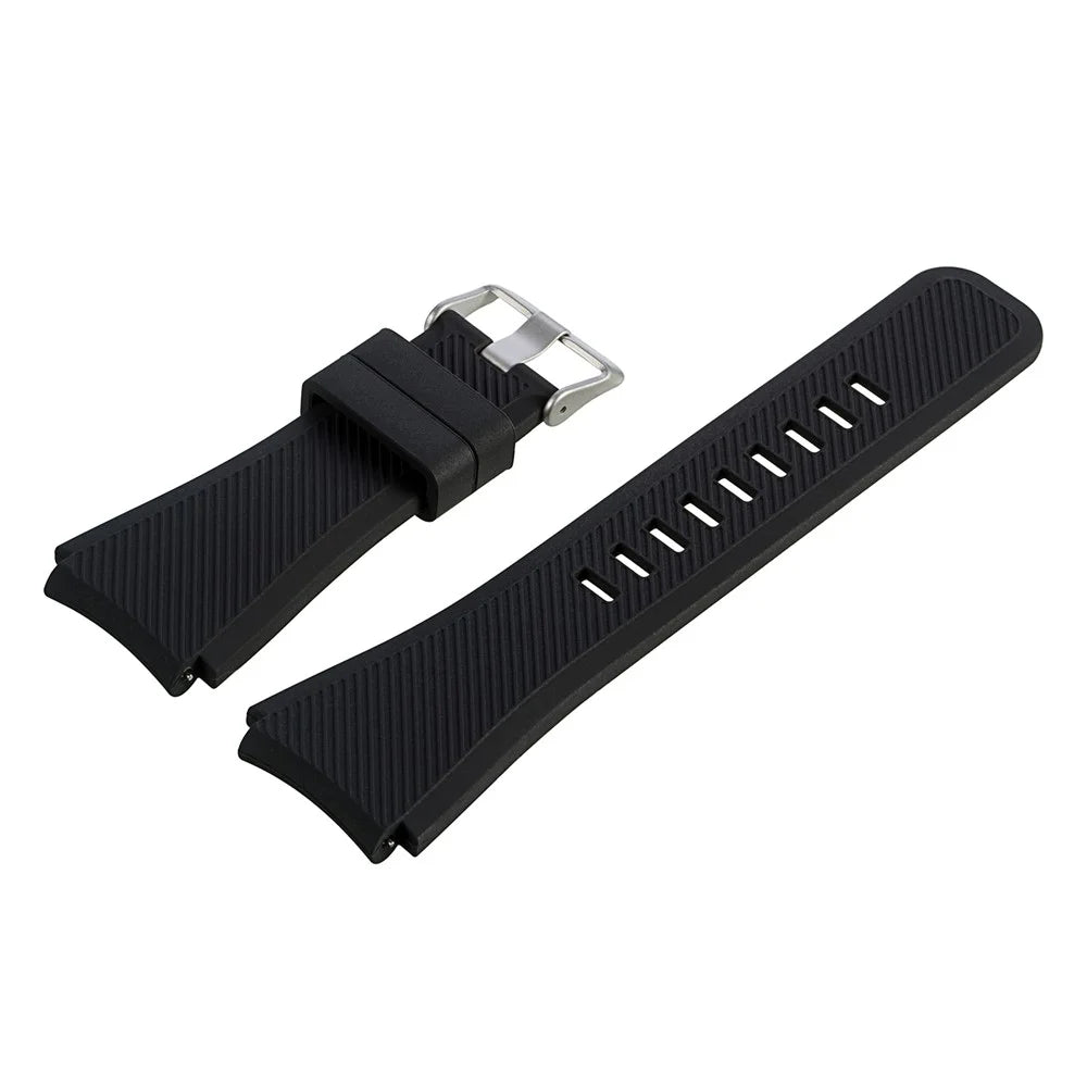 22mm Soft Sports Silicone Watch Strap, Length: 19cm for Samsung Gear S3 Frontier - Black - 2