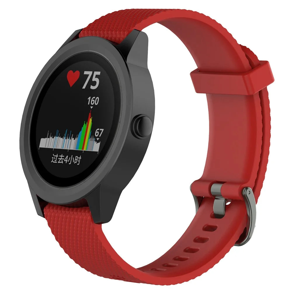 For Garmin Vivoactive 3/Vivomove HR Sport 20mm Adjustable Silicone Watch Band Replacement Strap (9.1+10.7cm) - Red - 1