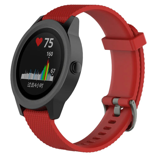 For Garmin Vivoactive 3/Vivomove HR Sport 20mm Adjustable Silicone Watch Band Replacement Strap (9.1+10.7cm) - Red - 1