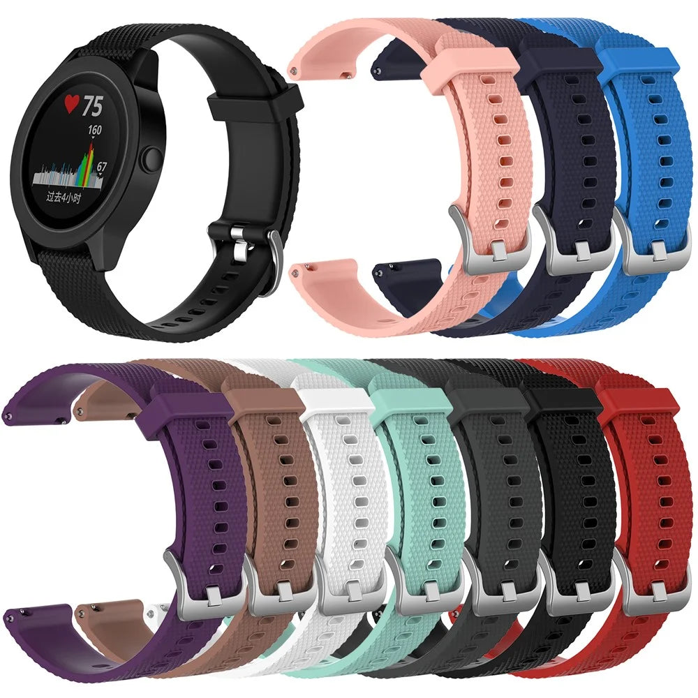 Soft Silicone Watch Strap for Garmin Vivoactive 3/Vivomove HR, Smart Watch Band Replacement (12.3+10.5cm) - Black - 5