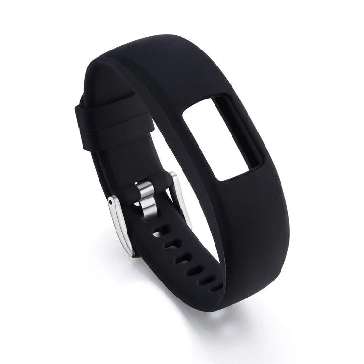 Soft Silicone Watch Strap Adjustable Wrist Band Bracelet for Garmin VivoFit 4, Length: 23cm - Black - 1