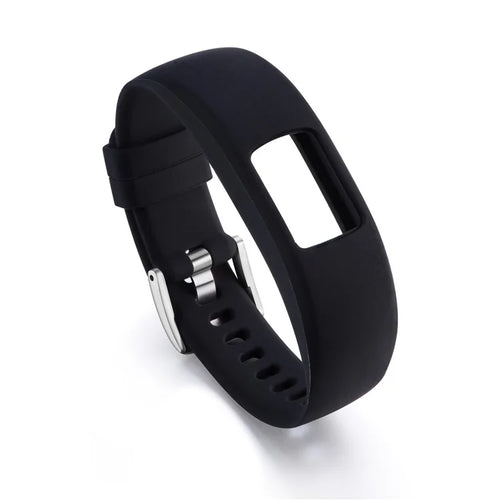 Soft Silicone Watch Strap Adjustable Wrist Band Bracelet for Garmin VivoFit 4, Length: 23cm - Black - 1
