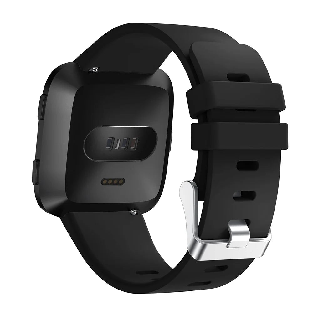 Adjustable Silicon Watch Wrist Band, Length: 102 + 95mm for Fitbit Versa - Black - 3