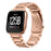Solid Stainless Steel Watch Band for Fitbit Versa, Three-bead Wrist Strap Replacement - Rose Gold - 2