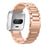 Solid Stainless Steel Watch Band for Fitbit Versa, Three-bead Wrist Strap Replacement - Rose Gold - 3