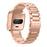 Solid Stainless Steel Watch Band for Fitbit Versa, Three-bead Wrist Strap Replacement - Rose Gold - 6