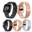 Solid Stainless Steel Watch Band for Fitbit Versa, Three-bead Wrist Strap Replacement - Rose Gold - 7
