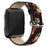 For Fitbit Versa Peony Pattern Genuine Leather Watch Strap Adjustable Wrist Band, Length: 122 + 83mm - Black Background Red Peony - 1