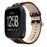 For Fitbit Versa Peony Pattern Genuine Leather Watch Strap Adjustable Wrist Band, Length: 122 + 83mm - Black Background Red Peony - 2
