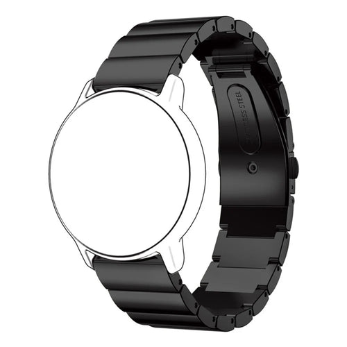 20mm Stainless Steel Solid Chain Watch Strap Replacement with Folding Clasp for Huawei Watch 2 - Black - 1