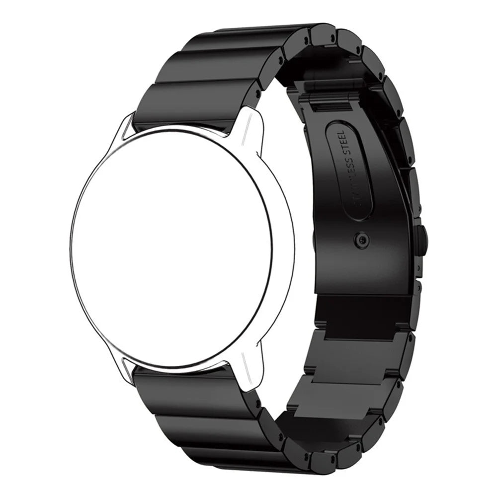 20mm Stainless Steel Solid Chain Watch Strap Replacement with Folding Clasp for Huawei Watch 2 - Black - 1