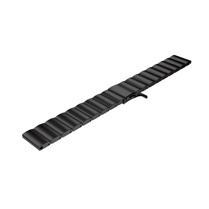 20mm Stainless Steel Solid Chain Watch Strap Replacement with Folding Clasp for Huawei Watch 2 - Black - 4