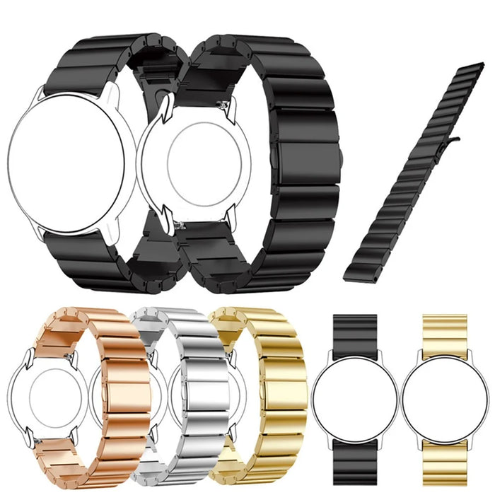 20mm Stainless Steel Solid Chain Watch Strap Replacement with Folding Clasp for Huawei Watch 2 - Black - 5