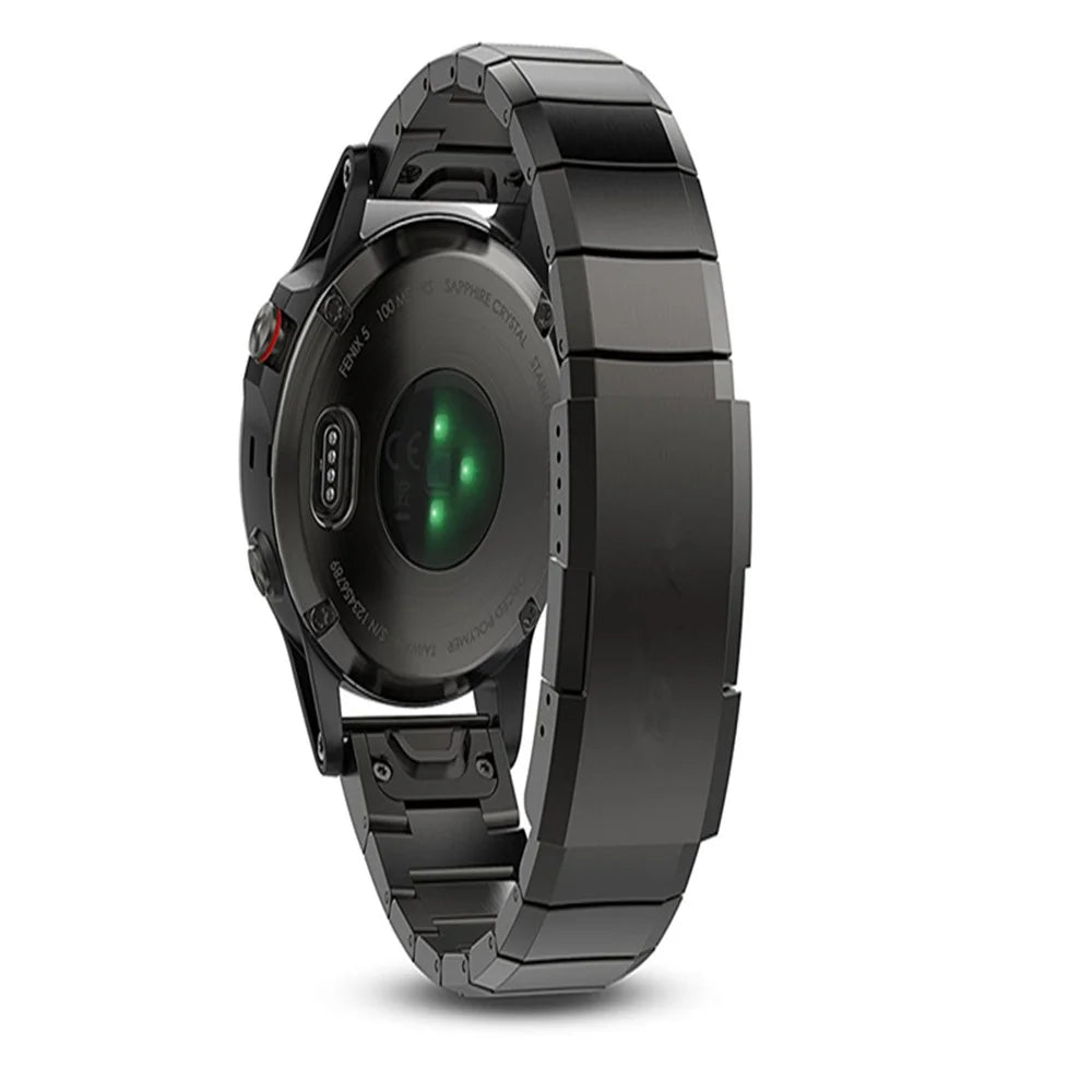 For Garmin Fenix 6 / 5 Stainless Steel Watch Strap Replacement Wrist Band - Black - 3