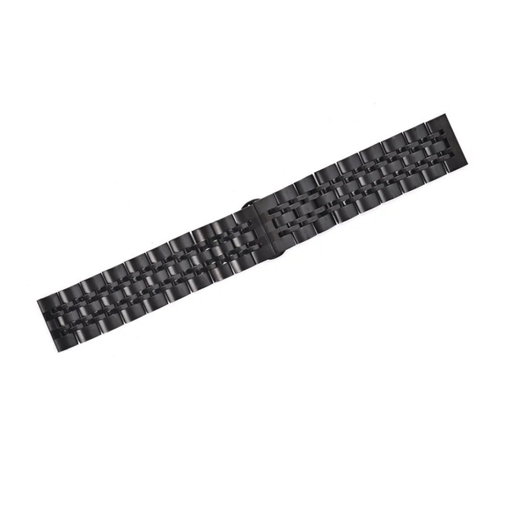 For Samsung Gear S3 Frontier  /  S3 Classic 7 Beads Stainless Steel Watch Band Fold Buckle Watch Straps Replacement - Black - 3