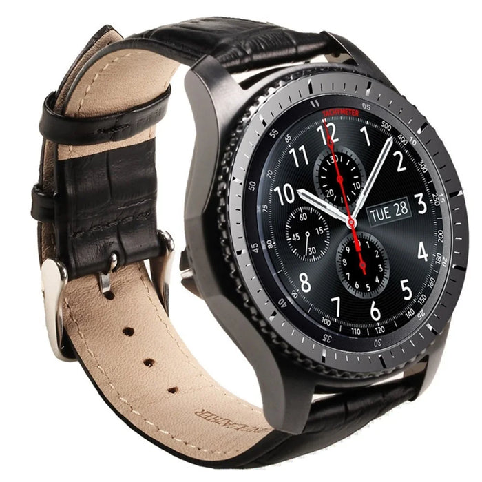 22mm Crocodile Texture PU Leather Watch Strap for Samsung Gear S3 Frontier / S3 Classic - Black - 4