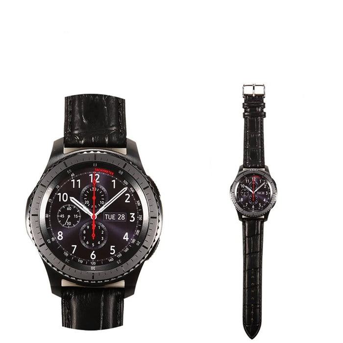22mm Crocodile Texture PU Leather Watch Strap for Samsung Gear S3 Frontier / S3 Classic - Black - 5