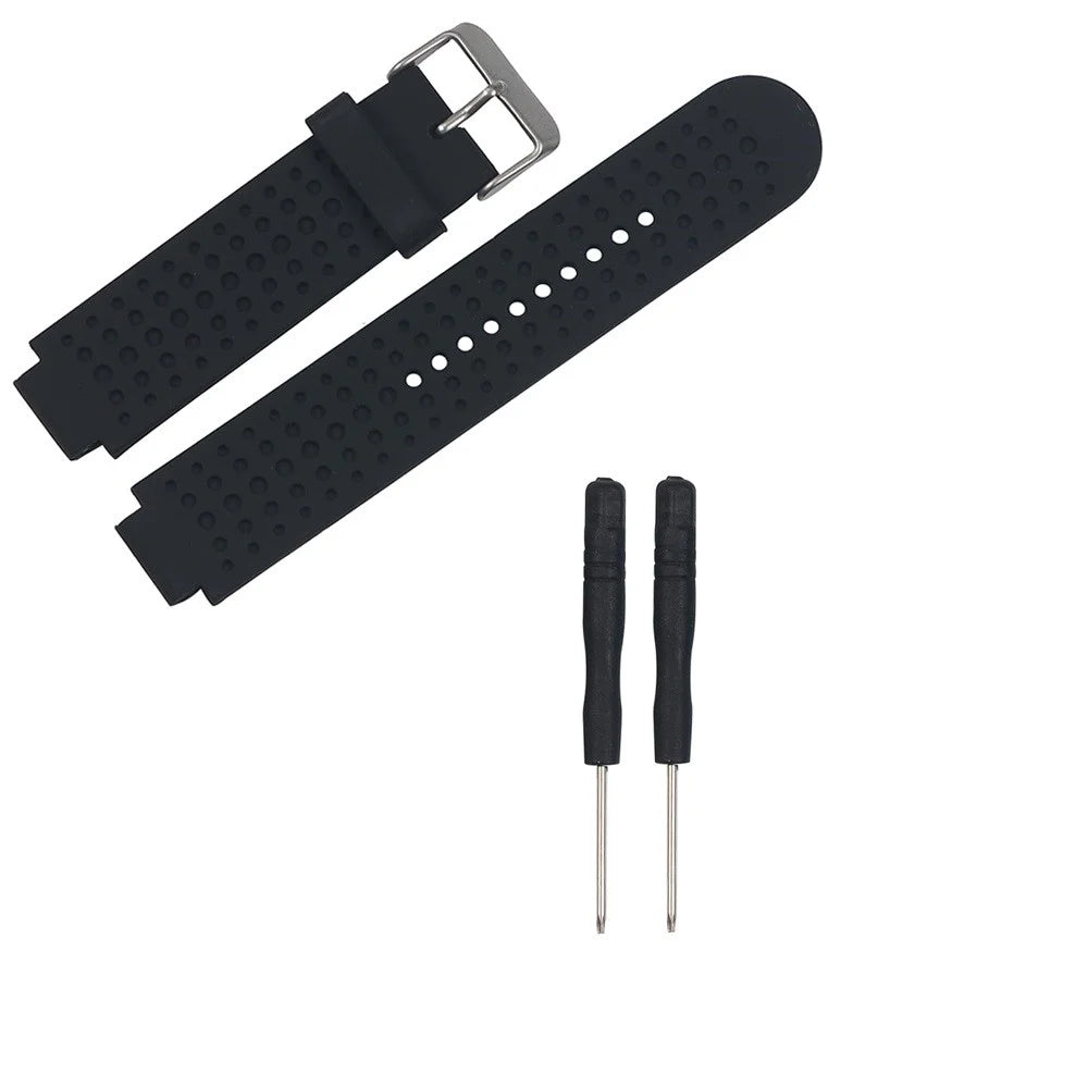 Men Silicone Watch Sport Strap with Installation Tools for Garmin Forerunner 25 - Black - 1