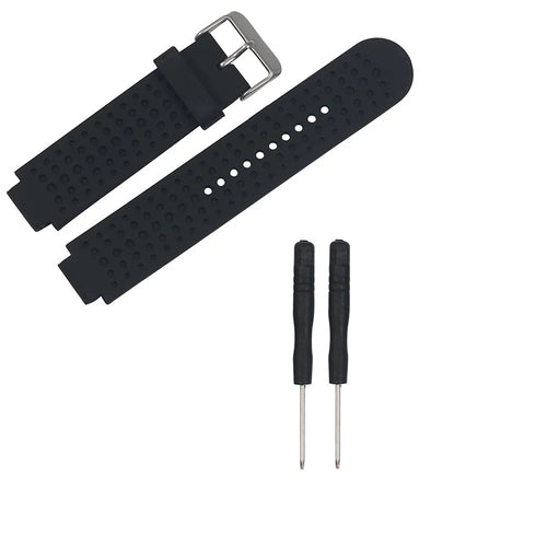 Men Silicone Watch Sport Strap with Installation Tools for Garmin Forerunner 25 - Black - 1